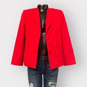 VINTAGE 70s 80s NEW Blazer Womens sz 12 Red Pockets Career Jacket Valentines Day